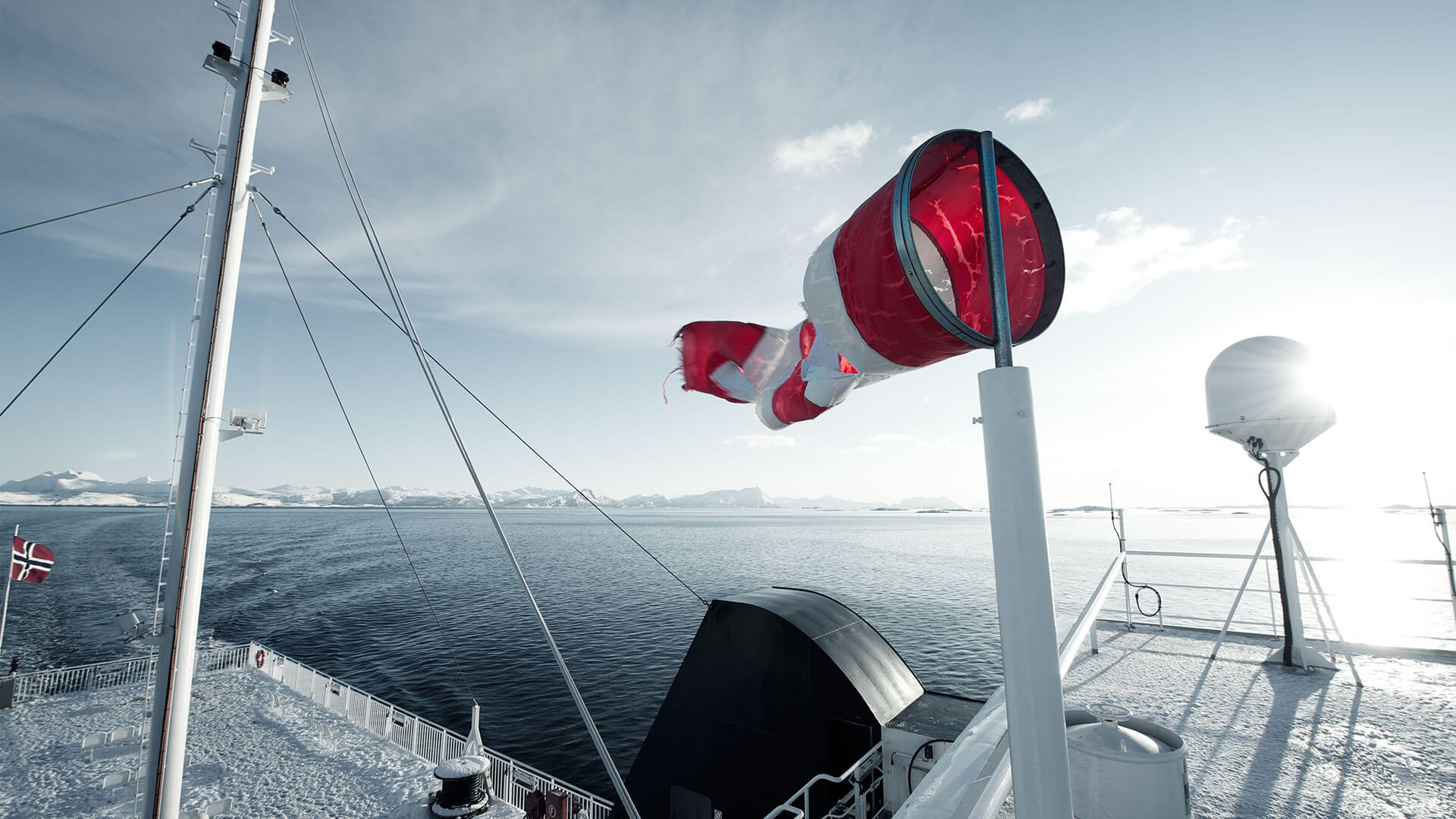 norwegian meteorological institute brand image of boat at sea measuring weather data